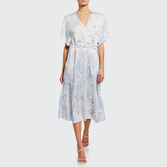 Vince Dresses & Skirts - Vince Painted Magnolia V-Neck Midi Dress